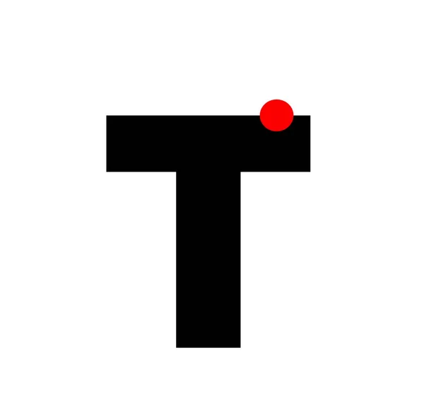 带有红点的字母T T公司简图 — 图库矢量图片
