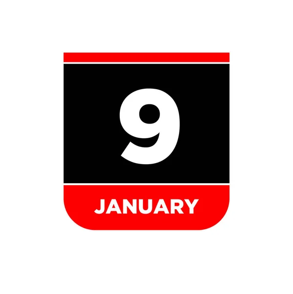 Enero Vector Calendario Vector Icono Tarjeta Jan — Vector de stock