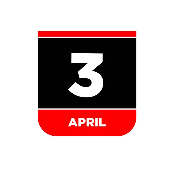 Ícone Vetorial Abril Abril Calendário — Vetor de Stock