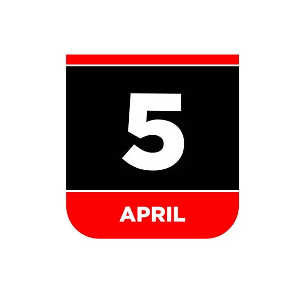 Εικονίδιο Διανύσματος 5Ης Απριλίου Απριλίου — Διανυσματικό Αρχείο