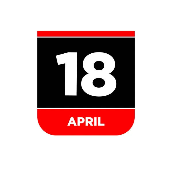 Abril Icono Página Del Calendario Abril Día — Archivo Imágenes Vectoriales
