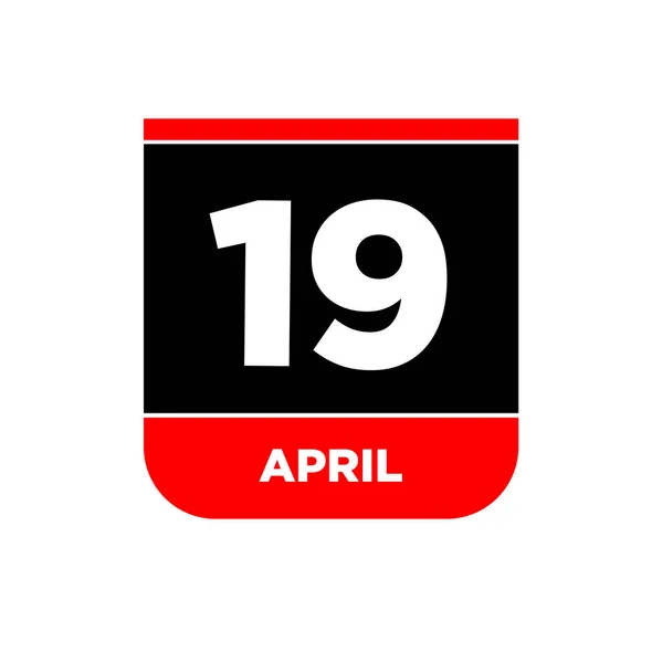 April Kalendersida Ikon Apr Dag — Stock vektor