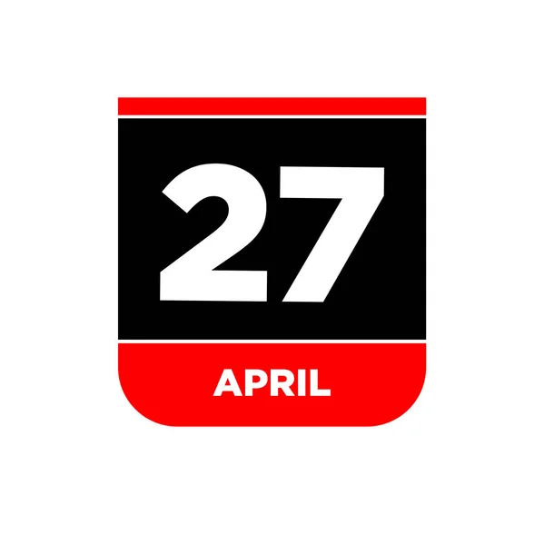 April Kalendersida Ikon Apr Dag — Stock vektor