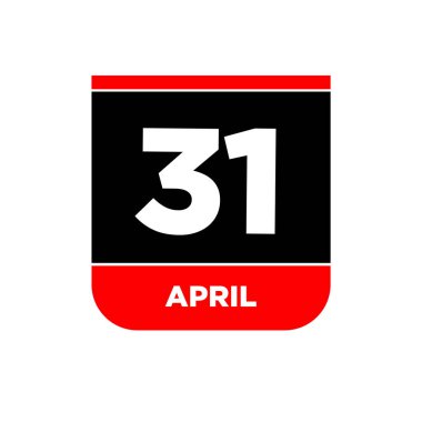 31 Nisan takvim vektör sayfası. 31 Mayıs simgesi.