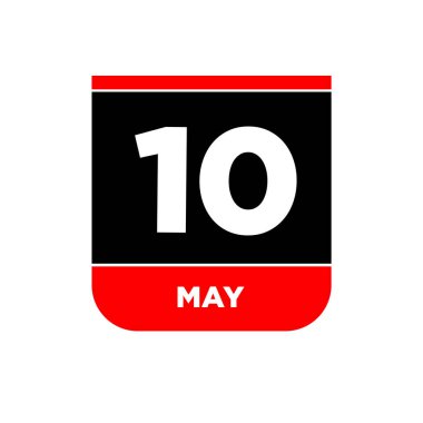 10 Mayıs Vektör Sayfası. 10 Mayıs simgesi.