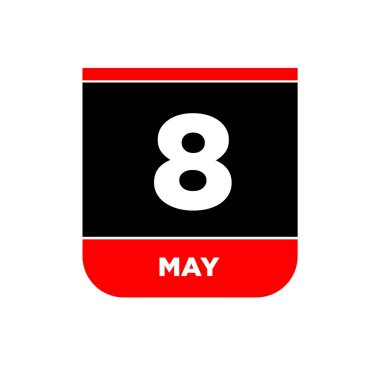8 Mayıs Vektör Sayfası. 8 Mayıs simgesi.