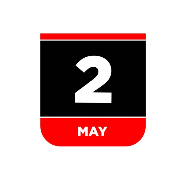 2Nd May Calendar Página Vetorial Ícone Abr — Vetor de Stock