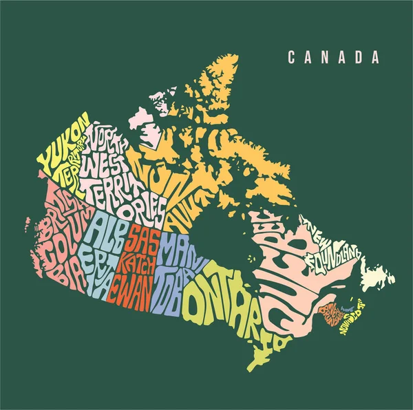 stock vector Canada map typography art. Canada map lettering.