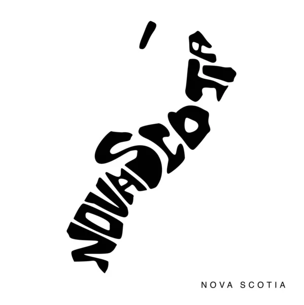 Nova Escócia Estado Mapa Tipografia Arte Nova Escócia Mapa Letras —  Vetores de Stock
