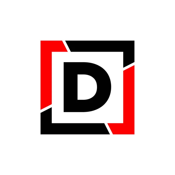 Betű Piros Fekete Keret Monogrammal Vállalat Ikonja — Stock Vector