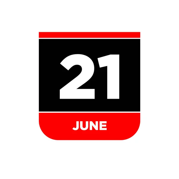 Červen Kalendář Datum Vektorové Ikony Červen Písmo — Stockový vektor