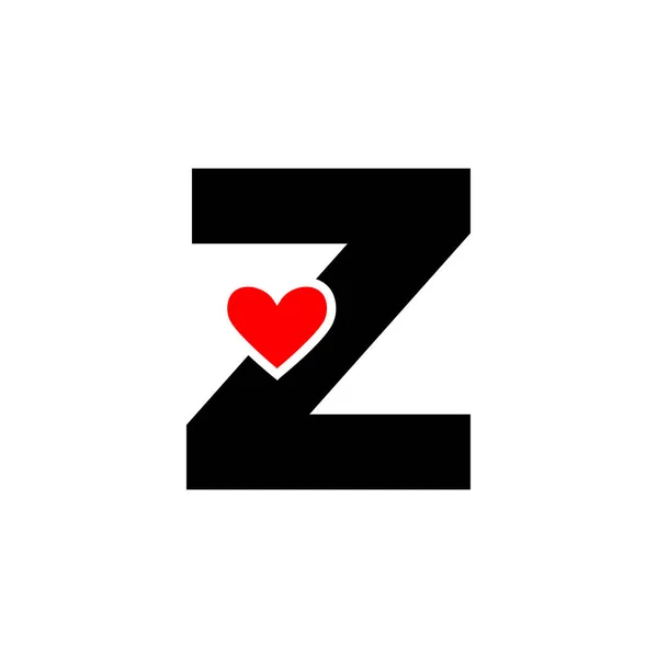 字母Z 红心字 有爱心的Z字母图标 — 图库矢量图片