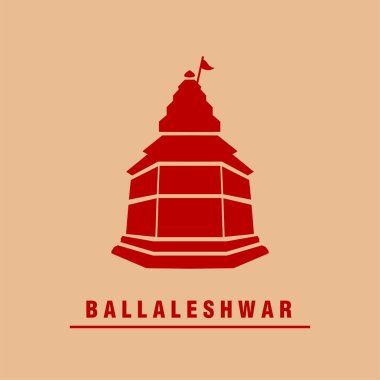 Ballaleshwar Ganapati Tapınağı ikonu. Ashtavinayak Ganesh Mandir simgesi.