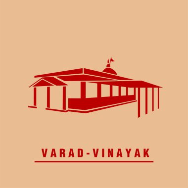 Varad vinayak Ganapati tapınağı vektör simgesi. Ashtavinayak Ganesh Mandir simgesi.