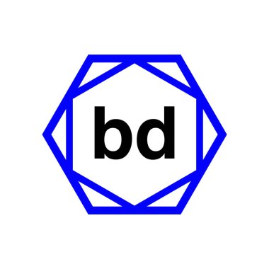 BD şirketinin adı elmas şeklinde. BD monogramı.