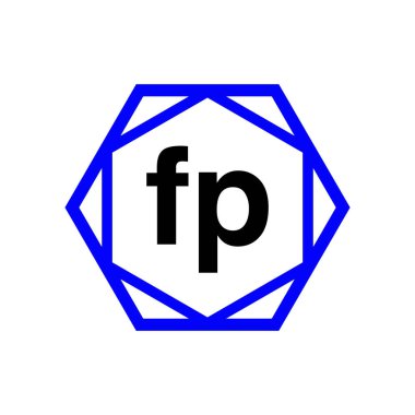 FP şirketinin adı elmas şeklinde. FP monogramı.