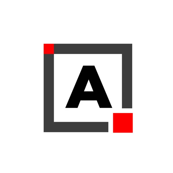 Ein Buchstabe Firmenname Mit Quadratischem Symbol Ein Rotes Quadratisches Monogramm — Stockvektor