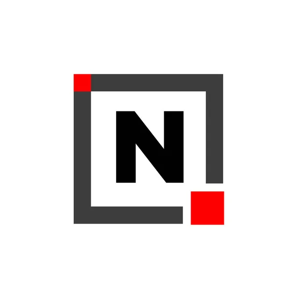 Firmenname Mit Quadratischem Symbol Rotes Quadratisches Monogramm — Stockvektor