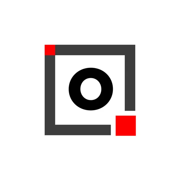 Firmenname Mit Quadratischem Symbol Rotes Quadratisches Monogramm — Stockvektor