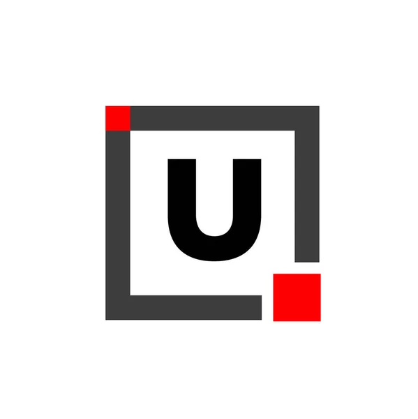 Firmenname Monogramm Mit Rotem Quadrat Punkt Symbol — Stockvektor