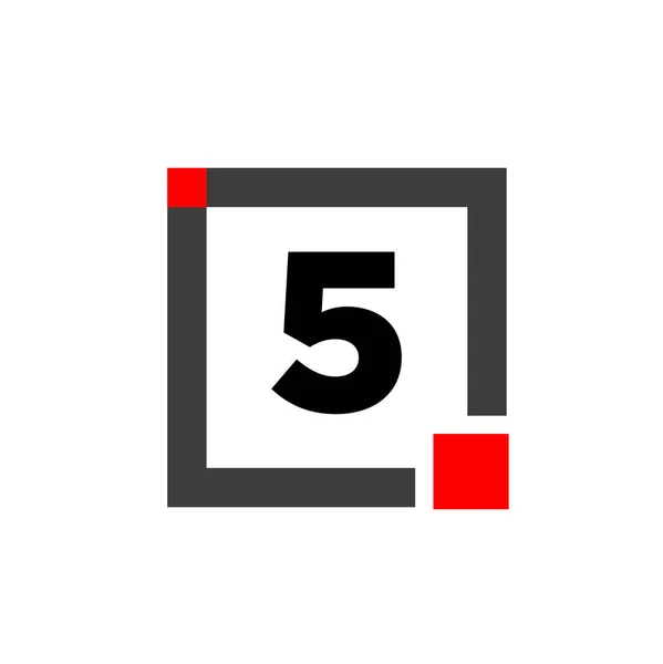 Zahl Mit Quadratischem Kästchen Symbol Schachtelmonogramm — Stockvektor
