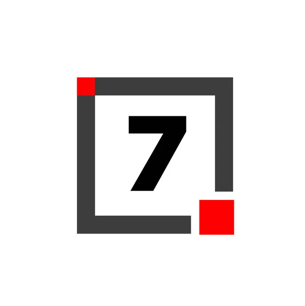 Zahl Mit Quadratischem Kästchen Symbol Schachtelmonogramm — Stockvektor