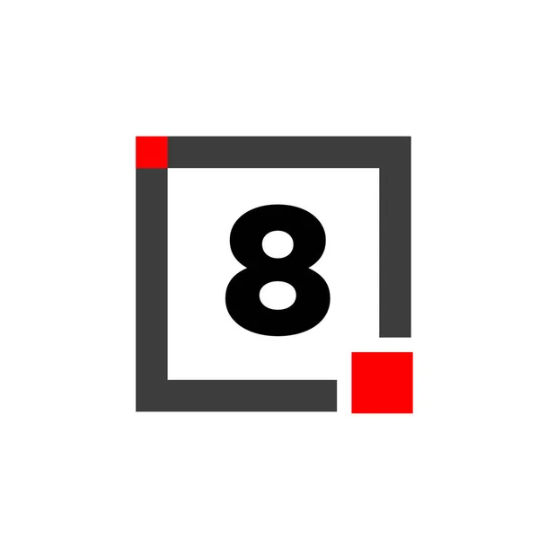 Nombre Avec Icône Boîte Carrée Monogramme Boîtes — Image vectorielle