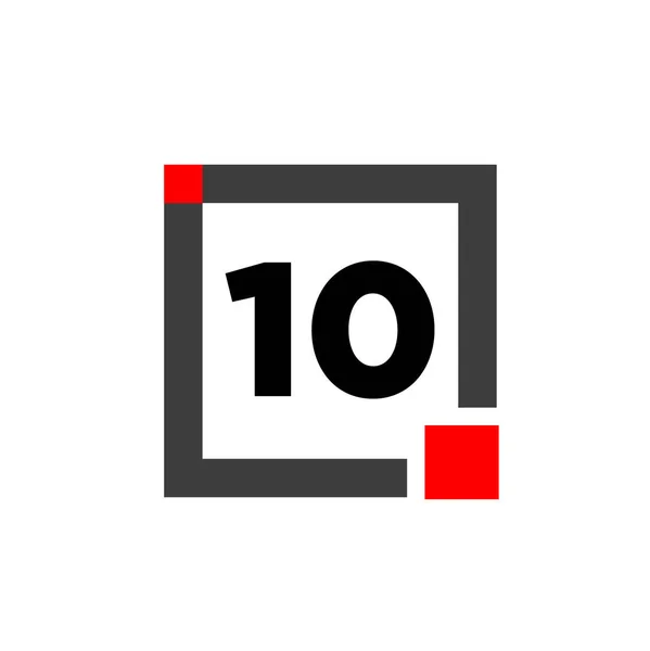 Zahl Mit Quadratischem Kästchen Symbol Schachtel Monogramm — Stockvektor