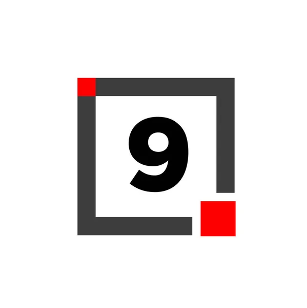 Numero Con Icona Della Casella Quadrata Monogramma Scatole — Vettoriale Stock