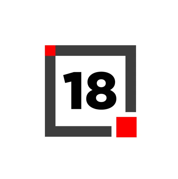 Número Con Icono Cuadrado Gris Monograma Números — Archivo Imágenes Vectoriales