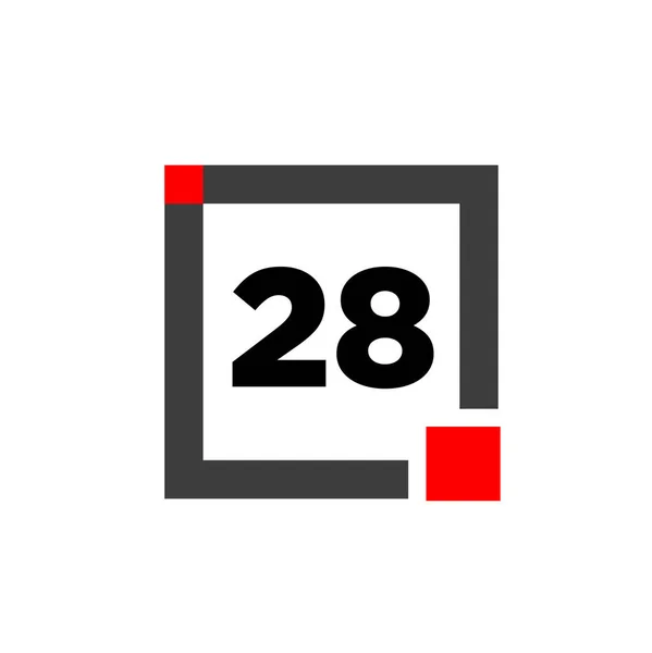 Numero Con Icona Quadrata Grigia Monogramma Numeri — Vettoriale Stock