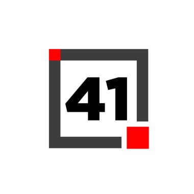 Kare ikonlu 41 numara. 41 nokta monogram.