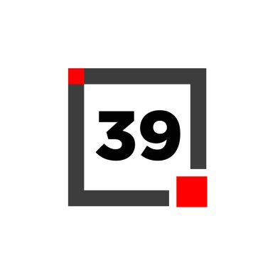 Kare ikonlu 39 numara. 39 nokta monogram.