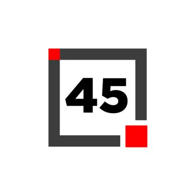 Kare ikonlu 45 numara. 45 nokta monogram.