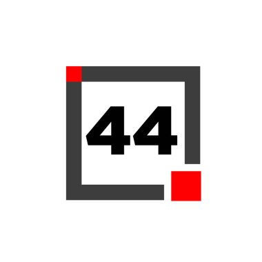 Kare ikonlu 44 numara. 44 nokta monogram.