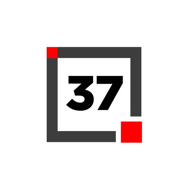 Kare ikonlu 37 numara. 37 nokta monogram.