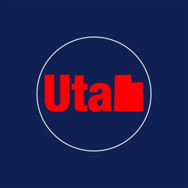 Utah harita tipografi ikonu. Utah başlığı.