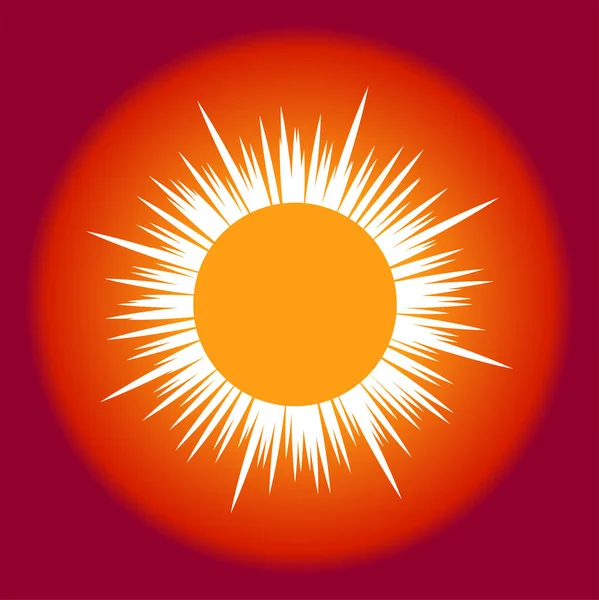 Orange Sun Vector Form Illustration — Stock Vector