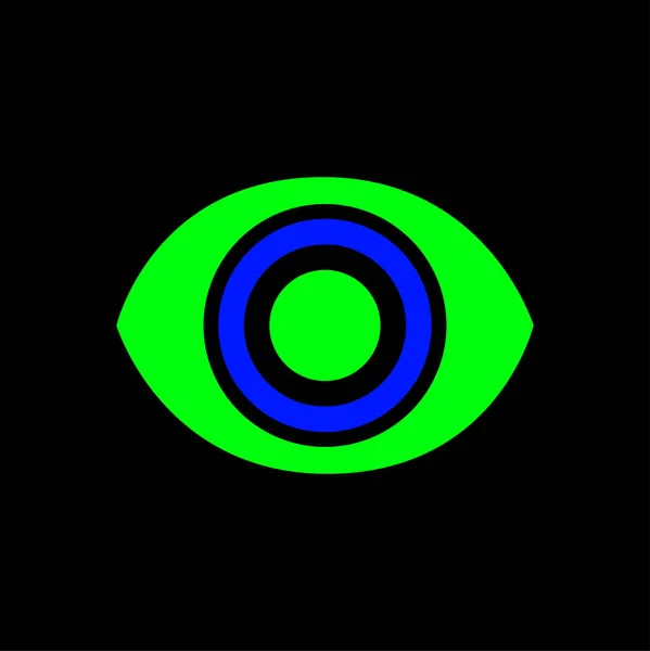 Ícone Olho Humano Vetorial Verde Ícone Olho Humano —  Vetores de Stock