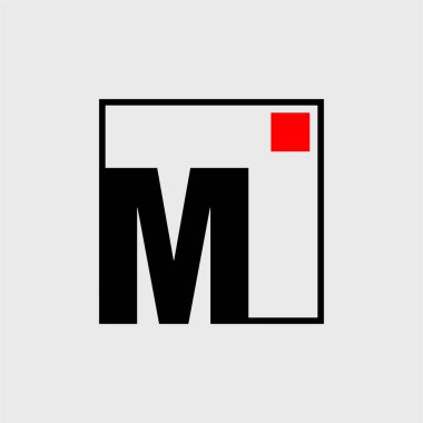 M markası ilk harf simgesi. M monogramı.