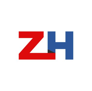 Kırmızı noktalı ZH marka vektör simgesi.