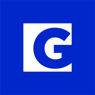 G harfi simgesi kare şeklinde. G vektör simgesi.