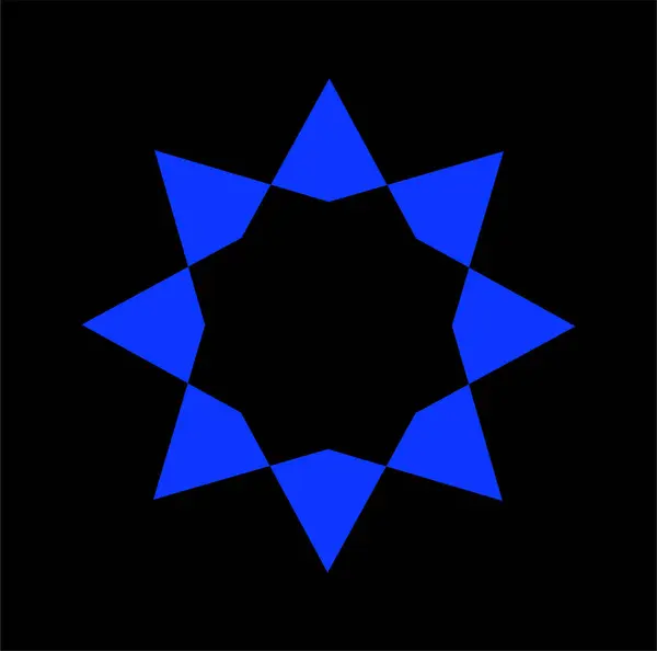 Blue Lotus Vector Illustration Black Color — Stock Vector