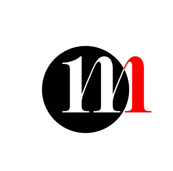 Mブランド名 丸い形状の初期文字アイコン — ストックベクタ