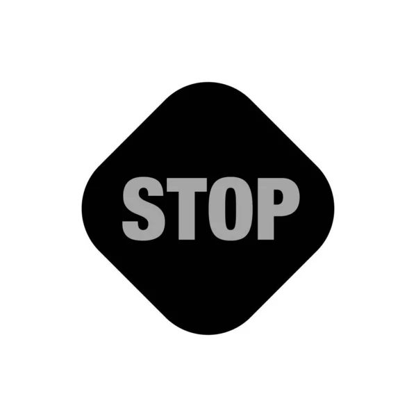 Stop Typografie Tekst Pictogram Met Grijze Zwarte Kleur — Stockvector