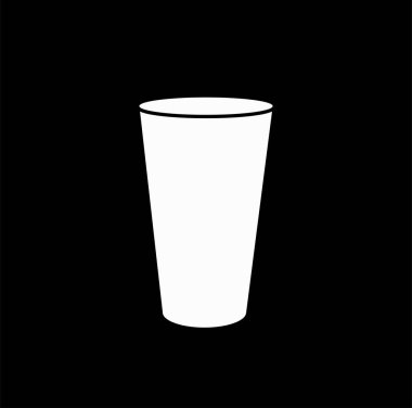 Beyaz renkli bir vektör cam simgesi.