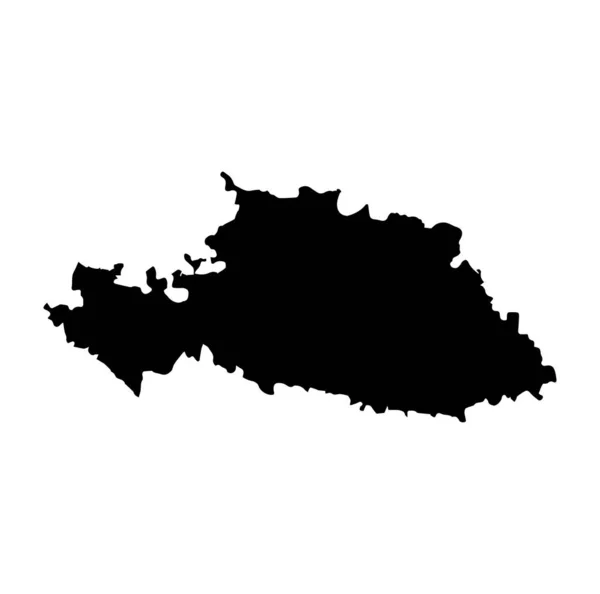 Mapa Del Distrito Beed Color Negro Beed Dist Maharashtra — Vector de stock