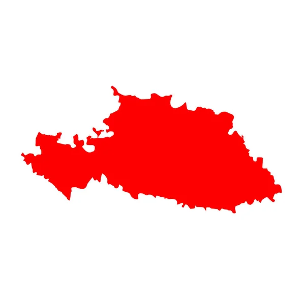 Mapa Del Distrito Beed Color Rojo Beed Dist Maharashtra — Vector de stock