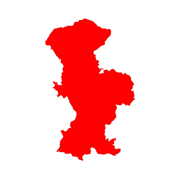 Mapa Del Distrito Bhandara Color Rojo Bhandara Distrito Maharashtra — Vector de stock