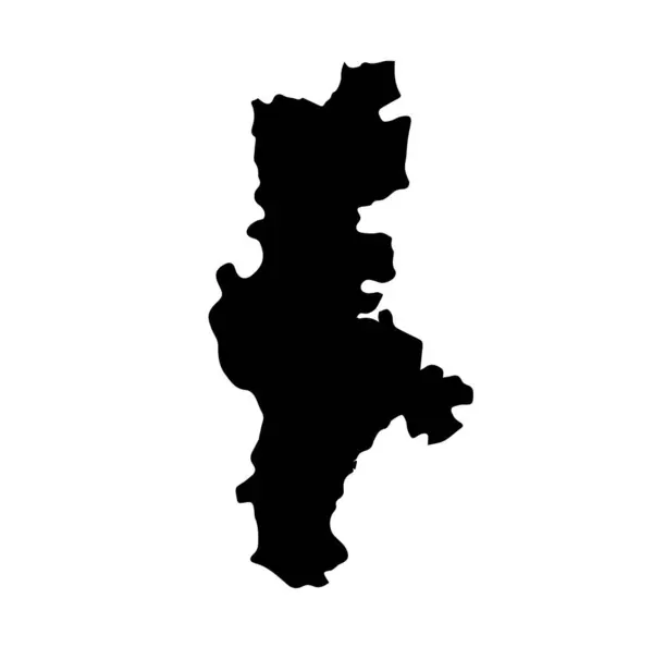 Gadchiroli Dist Mapa Cor Preta Gadchiroli Distrito Maharashtra — Vetor de Stock